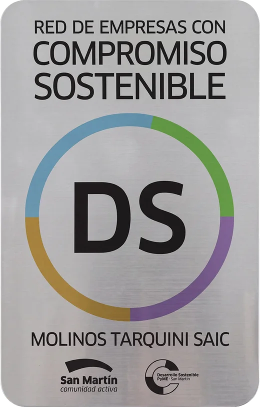 Placa de la Red de Empresas con Compromiso Sostenible (DS) de Molinos Tarquini SAIC